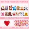 JOYIN 28 Pack Valentines Day Gifts for Kids Prefilled Hearts with Plush Toy Keychain and Valentines Day Cards for Kids Classroom Exchange, Party Favors, Gift Exchange, Game Prizes view 2