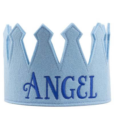 Melondipity Birthday Crown Hat - Felt Birthday Crown for Boys & Girls - Personalized Birthday Hats for Kids 1-8 Years Old (Customized Light Blue)