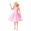 Barbie The Movie Doll, Margot Robbie as, Collectible Doll Wearing Pink and White Gingham Dress with Daisy Chain Necklace view 4