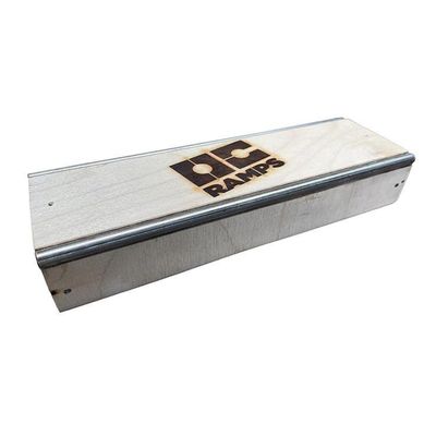 OC Ramps Wood Fingerboard Obstacles - Premium Quality Finger Board Half Pipe, Launch Ramp, Picnic Table Bench and Grind Box - Mini Finger Skatepark Toys (FB Grind Box)
