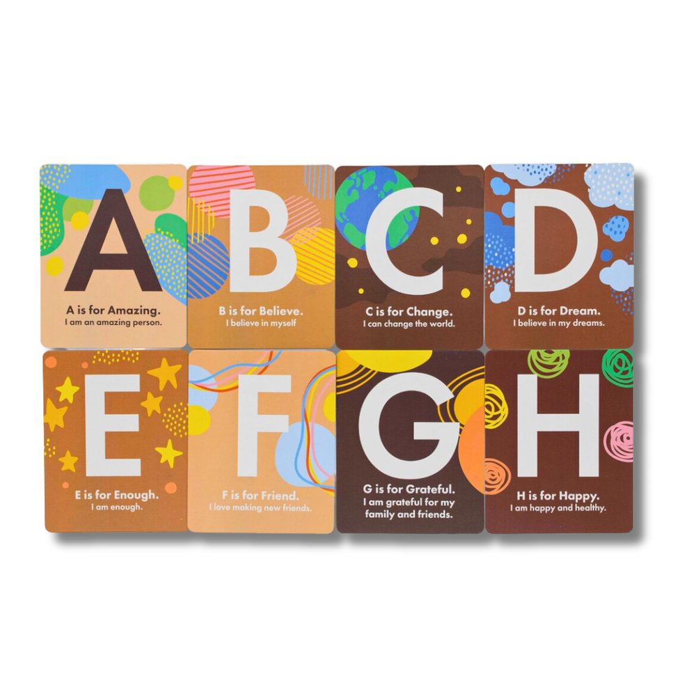 Kids for Culture: Alphabet Affirmation Flashcards AZ | ABC Flash Cards with Positive Messages for Babies, Toddlers & Kids | Educational Gift for Parents, Teachers & Classrooms (26 Cards, 4"x5")