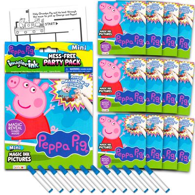 Bendon Peppa Pig Imagine Ink Coloring Book Set for Girls Boys - 12 Pack No Mess Coloring Books, More (Peppa Pig Party Supplies)