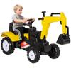 Aosom Kids Ride On Excavator, Pedal Digger, Construction Truck with Horn for Kids and Toddlers 3+, Yellow view 1