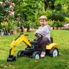 Aosom Kids Ride On Excavator, Pedal Digger, Construction Truck with Horn for Kids and Toddlers 3+, Yellow view 2