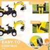 Aosom Kids Ride On Excavator, Pedal Digger, Construction Truck with Horn for Kids and Toddlers 3+, Yellow view 4
