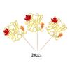 24 Pack Fall in Love Cupcake Toppers Glitter Maple Leaves Fall Maple Leaves Cupcake Picks Thanksgiving Bride Cupcake Decorations Bridal Shower Wedding Engagement Anniversary Party Supplies view 3