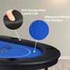 Vilobos Foldable 6-8 Player Poker Table - Fully Assembled, Casino-Style Texas Hold'em with Faux Leather Padded Rails and Cup Holders, Blue view 3