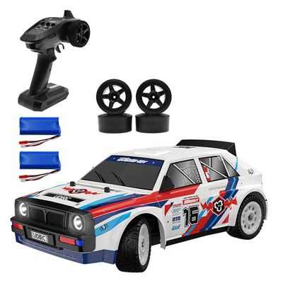 HEBXMF RC Truck 70 Km/h Drift Car Brushless Motor RC Sport Racing Car Hight Speed Drift Vehicle 1/16 RC Car with LED Lights, Two Batteries and Drift Tires + Racing Tires