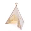 WATEVLOTCS Kids Play Teepee Tent with Carry Bag 43 x 43 x 63 Inch, Natural Cotton Canvas + Pine Wood Frame view 1