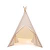 WATEVLOTCS Kids Play Teepee Tent with Carry Bag 43 x 43 x 63 Inch, Natural Cotton Canvas + Pine Wood Frame view 2