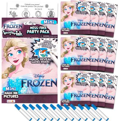 Disney Frozen Imagine Ink Coloring Book Set for Kids - 12 Pack No-Mess Magic Ink Coloring Books Featuring Elsa and Anna | Frozen Party Favors Bundle