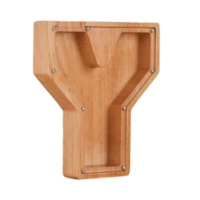 JENPECH Wooden Letter Piggy Bank for Kids Boys Girls, 26 Alphabet Large Piggy Bank Money Saving Box Birthday Gift for Kids Adults Y