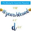 18 Years Blessed Banner,Pre-Strung,Blue Glitter Paper Garlands for 18th Birthday / Wedding Anniversary Party Decorations Supplies,No Amssembly Required,Blue,SUNbetterland view 2
