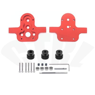 370 Motor Metal Gearbox Gear Housing for WPL 1/16 B14 B16 B24 B36 C14 C24 C34 MN90 MN91 MN45 MN99 RC Car DIY Upgrade Parts ( Color : 1 Set Red )