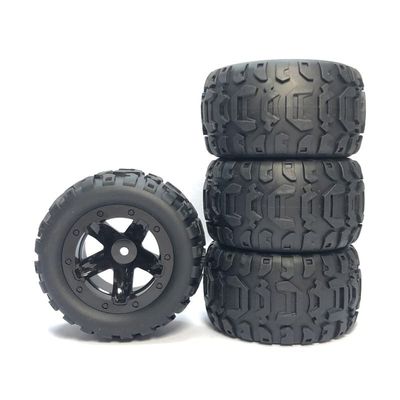 4Pcs Large Tire Widening Tyre Wheel for Wltoys 144001 124016 124018 124019 12428 Haiboxing 16889 RC Car Upgrade Parts ( Color : Black )