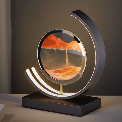 LFFH Quicksand PaintingMoving Sand Art Picture 3D Glass Deep Sea Sandscape Flowing Sand Frame Desktop Ornaments Quicksand Painting (Color : Red, Size : 26x30cm)