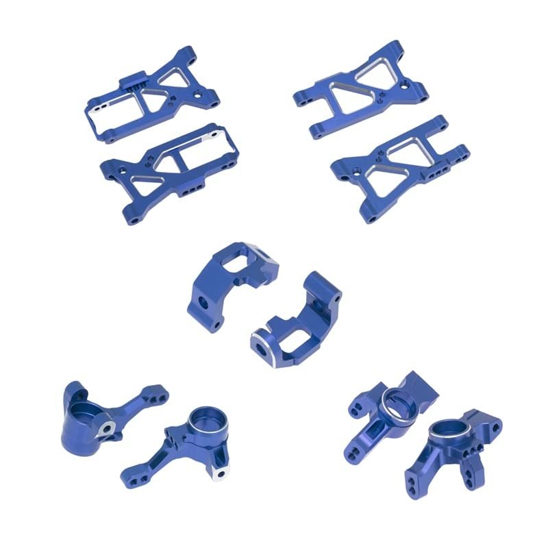 10Pcs Metal Upgrade Parts Kit Suspension Arms Knuckle Arm for Traxxas 4-Tec 2.0 3.0 4Tec 2.0 VXL 1/10 RC On-Road Car (Color : Blue)