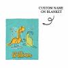 Artsadd Custom Dinosaur Fleece Throw Blanket for Kids Boys Girls Baby Custom Name Blanket Toddler Infants Blankets for Bed Birthday Shower Gift view 3