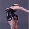 1/6 Scale Female Clothes,Female Black Leather Skirt Clothing for 12inch PH TBL JO Soldier Body (C) view 2