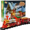 Play Moon Electric Train Set for Christmas Tree 39 PCS Deluxe Railway Train Tracks Set with Lights and Sounds for Christmas Decoration Train Car Engine and Accessories Toys for Boys and Girls view 1