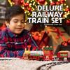 Play Moon Electric Train Set for Christmas Tree 39 PCS Deluxe Railway Train Tracks Set with Lights and Sounds for Christmas Decoration Train Car Engine and Accessories Toys for Boys and Girls view 2