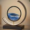 LFFH Quicksand PaintingMoving Sand Art Picture 3D Glass Deep Sea Sandscape Flowing Sand Frame Desktop Ornaments Quicksand Painting (Color : Blue, Size : 26x30cm) view 1