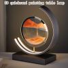 LFFH Quicksand PaintingMoving Sand Art Picture 3D Glass Deep Sea Sandscape Flowing Sand Frame Desktop Ornaments Quicksand Painting (Color : Blue, Size : 26x30cm) view 2