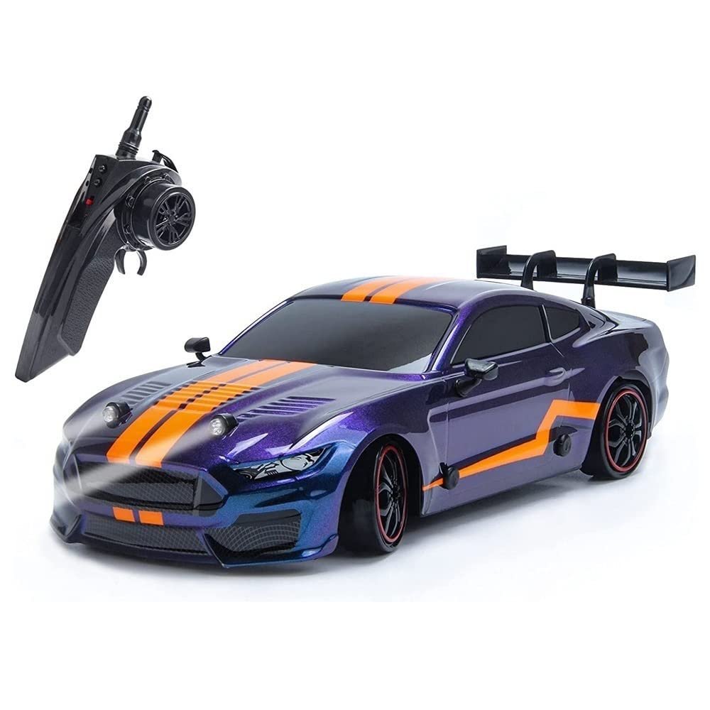 HEBXMF RC Car,2.4Ghz Electric Remote Control Vehicle,30km/h High Speed Rc Truck, 44 Super GT Dirft Racing Car with LED Light Kit with 2 Battery and Dirft Tires RTR