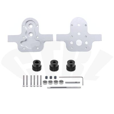 370 Motor Metal Gearbox Gear Housing for WPL 1/16 B14 B16 B24 B36 C14 C24 C34 MN90 MN91 MN45 MN99 RC Car DIY Upgrade Parts ( Color : 1 Set Silver )