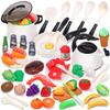 CUTE STONE Play Kitchen Accessories Toy, Play Food Sets for Kids Kitchen, Pretend Kitchen Set for Kids with Play Pots, Pans, Toddler Kitchen Playset Kitchen Toys for Girls Boys view 1