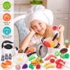 CUTE STONE Play Kitchen Accessories Toy, Play Food Sets for Kids Kitchen, Pretend Kitchen Set for Kids with Play Pots, Pans, Toddler Kitchen Playset Kitchen Toys for Girls Boys view 2