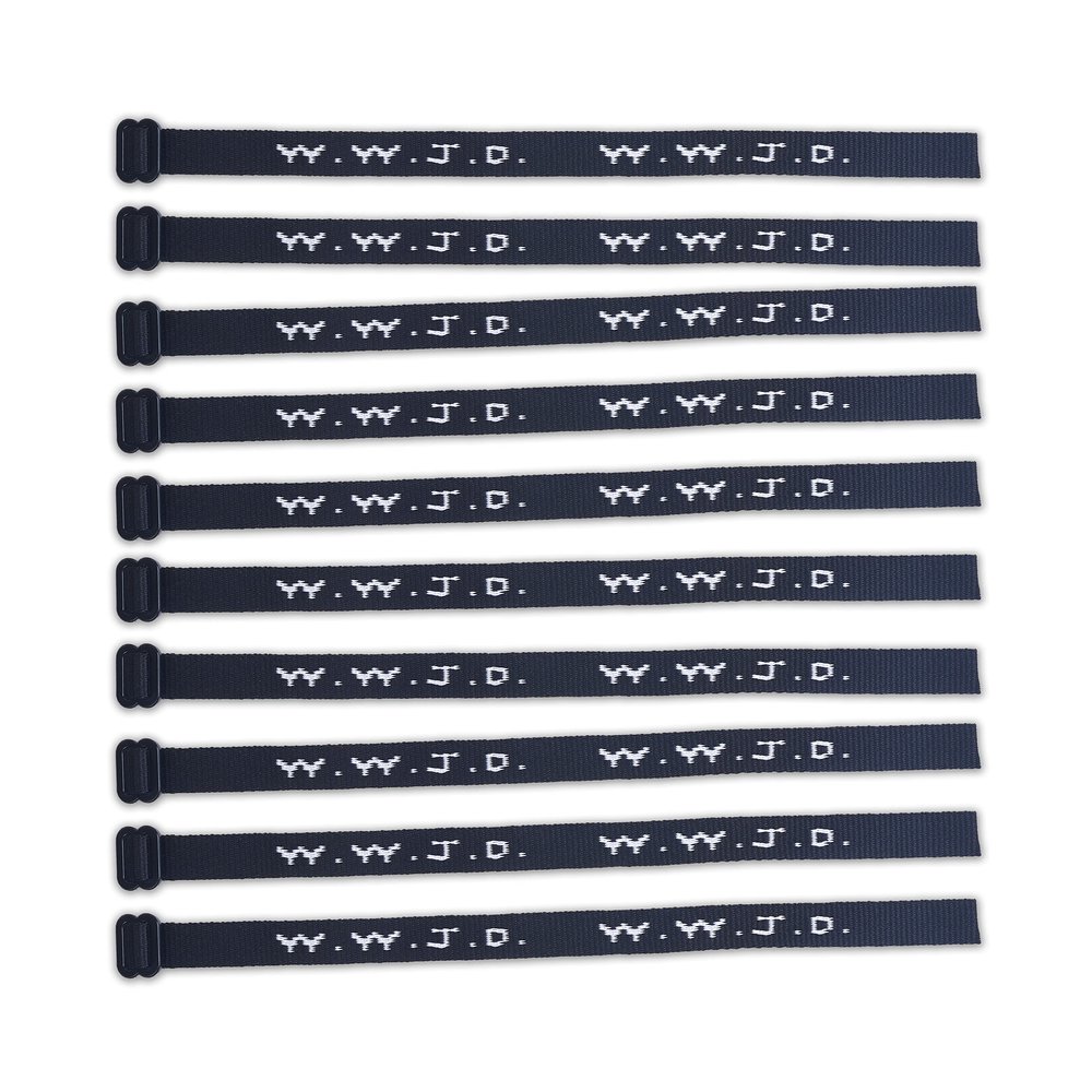 (10) Pack - W.W.J.D. Bracelets - 22 Individual Colors To Choose From - Mix and Match (Glow In The Dark)