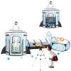 3pc Kids Play Tent for Girls with Ball Pit, Crawl Tunnel, Princess Tents for Toddlers, Baby Space World Playhouse Toys (3PC White Rocket Play Tent) view 1