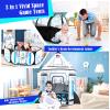 3pc Kids Play Tent for Girls with Ball Pit, Crawl Tunnel, Princess Tents for Toddlers, Baby Space World Playhouse Toys (3PC White Rocket Play Tent) view 3