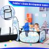 3pc Kids Play Tent for Girls with Ball Pit, Crawl Tunnel, Princess Tents for Toddlers, Baby Space World Playhouse Toys (3PC White Rocket Play Tent) view 4