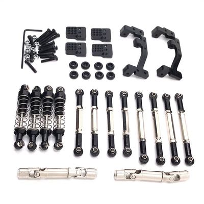 Compatible with Feiyu FY003-5A WPL Model C14 C24 1/16 RC Car Metal Upgrade Parts, Tie Rods, Drive Shafts, Shock Absorbers etc. Modified Parts ( Color : Black )