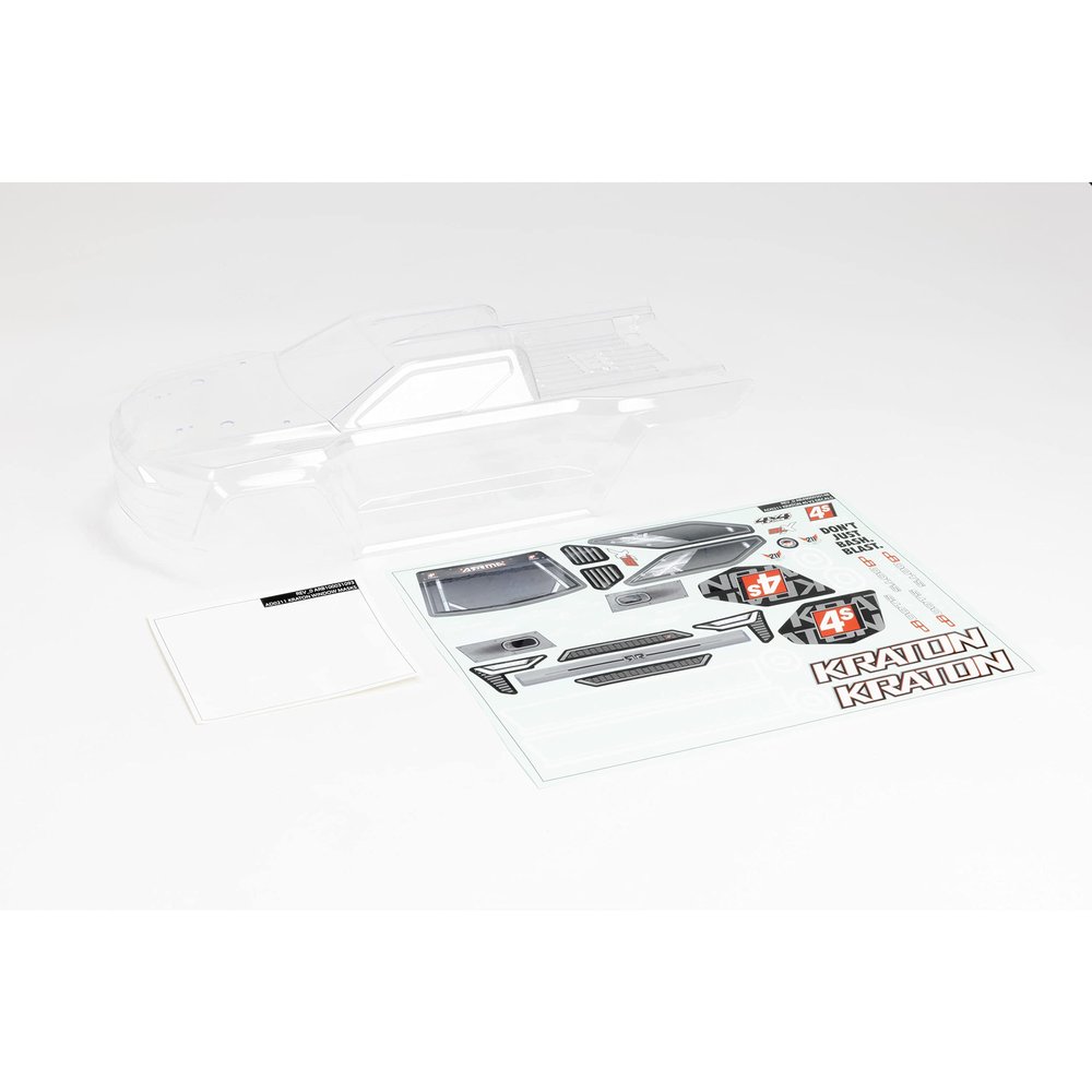 ARRMA 1/10 Clear Body with Decals and Window Masks: KRATON 4X4 BLX, ARA402320