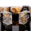 Haxtec DND Dice Set Black Sharp Edge Resin Dice Gold Flakes with Dice Case Black White Gold D&D Dice for RPG Role Playing Games Compatible with Dungeons and Dragons Gift War Series view 2