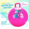 U&C Planet Hopper Ball 18 inches Bouncy Ball with Handle for Kids Age 3-6 Hoppity Hop Sit and Bounce Jumping Hopping Toy with Pump, Great Toddler Girls Toys for Birthday, Pink view 2