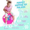 U&C Planet Hopper Ball 18 inches Bouncy Ball with Handle for Kids Age 3-6 Hoppity Hop Sit and Bounce Jumping Hopping Toy with Pump, Great Toddler Girls Toys for Birthday, Pink view 3
