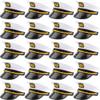 SGBETTER 20 Pack Captain Hats Adjustable White Sailors Navy Yacht Hats for Halloween Cruise Line Captain Theme Party Cosplay Costume Accessory view 1