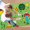 PLIGREAT Farm Animals Felt Board, 43Pcs Preschool Farm Themed Storytelling Board Animals Farmers Early Teaching Wall for Early Learning Tell A Story 105x75 cm view 3