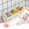 Austion Mesh Bath Toy Storage for Tub - Sorting Baby Toys Bath Tub Toy Holder - Extra Large Capacity Bath Toy Organizer with Large Openings, Quick-Drying and Breathable (Blue) view 4