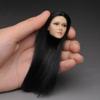 1/6 Scale Female Head Sculpt,European Girl Suntan Skin Planted Hair Head Carved for 12inch PH TBL JO Action Figure Body Collection (Black Eyes and Black Hair) view 4