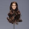 1/6 Scale Female Head Sculpt,European Girl Suntan Skin Planted Hair Head Carved for 12inch PH TBL JO Action Figure Body Collection (Blue Eyes and Brown Hair) view 1