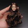1/6 Scale Female Head Sculpt,European Girl Suntan Skin Planted Hair Head Carved for 12inch PH TBL JO Action Figure Body Collection (Blue Eyes and Brown Hair) view 2