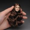 1/6 Scale Female Head Sculpt,European Girl Suntan Skin Planted Hair Head Carved for 12inch PH TBL JO Action Figure Body Collection (Blue Eyes and Brown Hair) view 4
