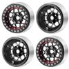 4Pcs Aluminum 1.9" Beadlock Wheels Rims for 1/10 TRX-4 SCX10 CC01 F350 D90 90034 RC Crawler Car (Black + Red) view 2