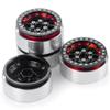 4Pcs Aluminum 1.9" Beadlock Wheels Rims for 1/10 TRX-4 SCX10 CC01 F350 D90 90034 RC Crawler Car (Black + Red) view 3