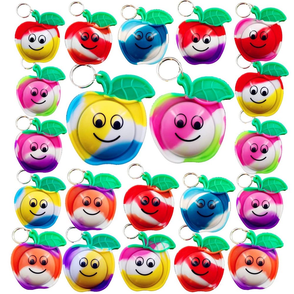 mypush popo 24 packs Christmas Classroom Students Gifts Bulk Rainbow Bubble Fidgets Gifts From Teacher, Mini Pop Holiday Rewards Party Favors for Kids Adult
